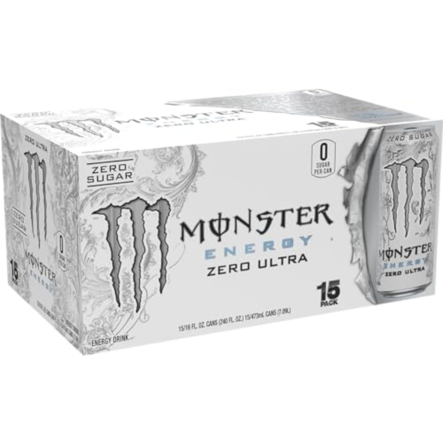 Monster Energy Zero Ultra, Sugar Free Energy Drink, 16 Ounce (Pack of 15) - Image 5