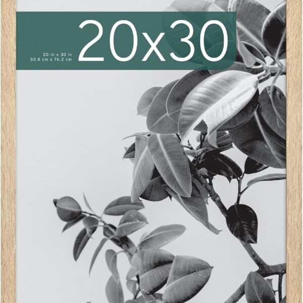 MCS Studio Gallery Poster Frame – Natural Woodgrain, 20 × 30 in, Vertical & Horizontal Wall Hanging (1‑Pack)