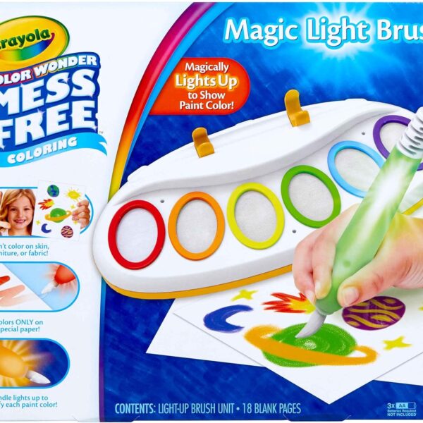 Crayola Color Wonder Magic Light Brush – Mess-Free Painting Station for Kids, Ages 3–5