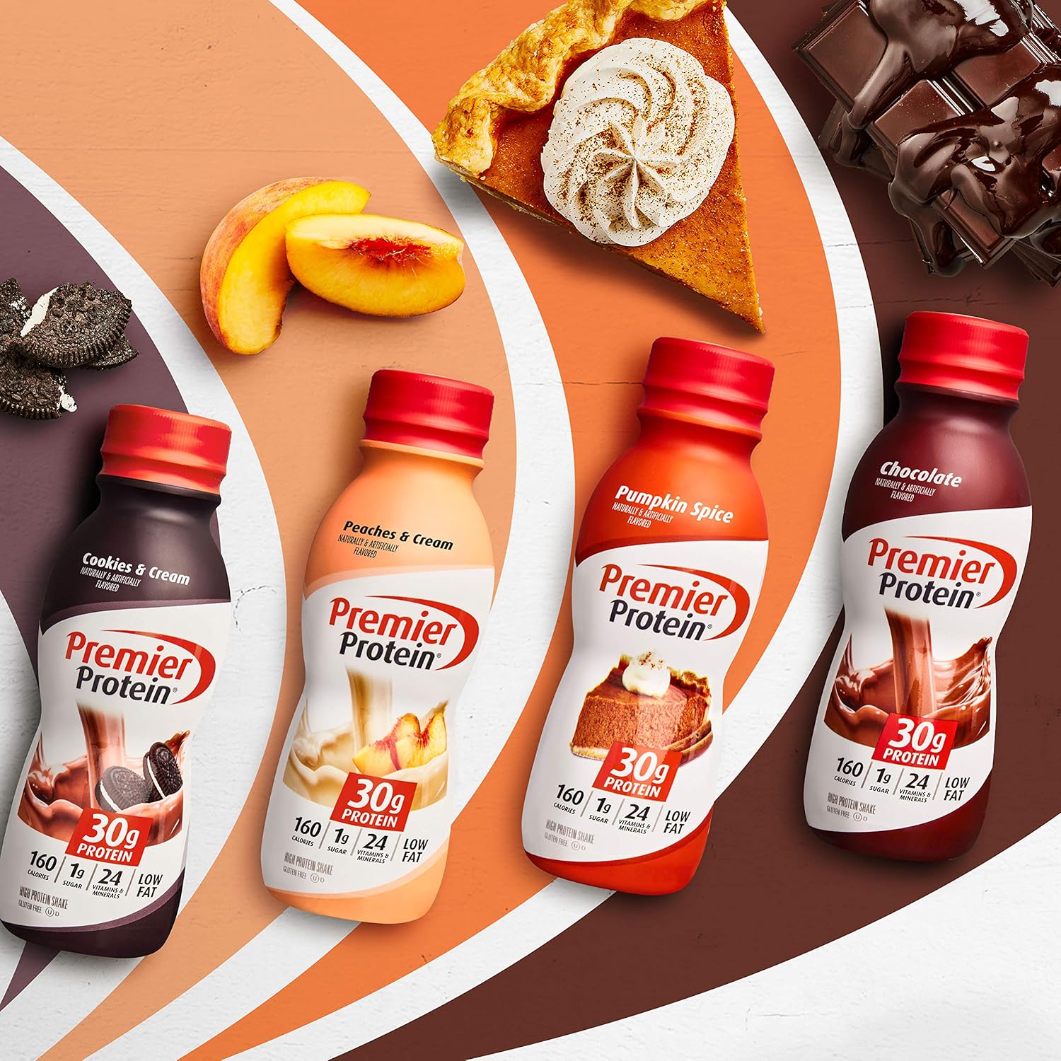 Premier Protein Shake 30g 1g Sugar 24 Vitamins Minerals Nutrients to Support Immune Health, Peaches & Cream, 11.5 Fl Oz (Pack of 12), Total 138 Fl Oz - Image 3