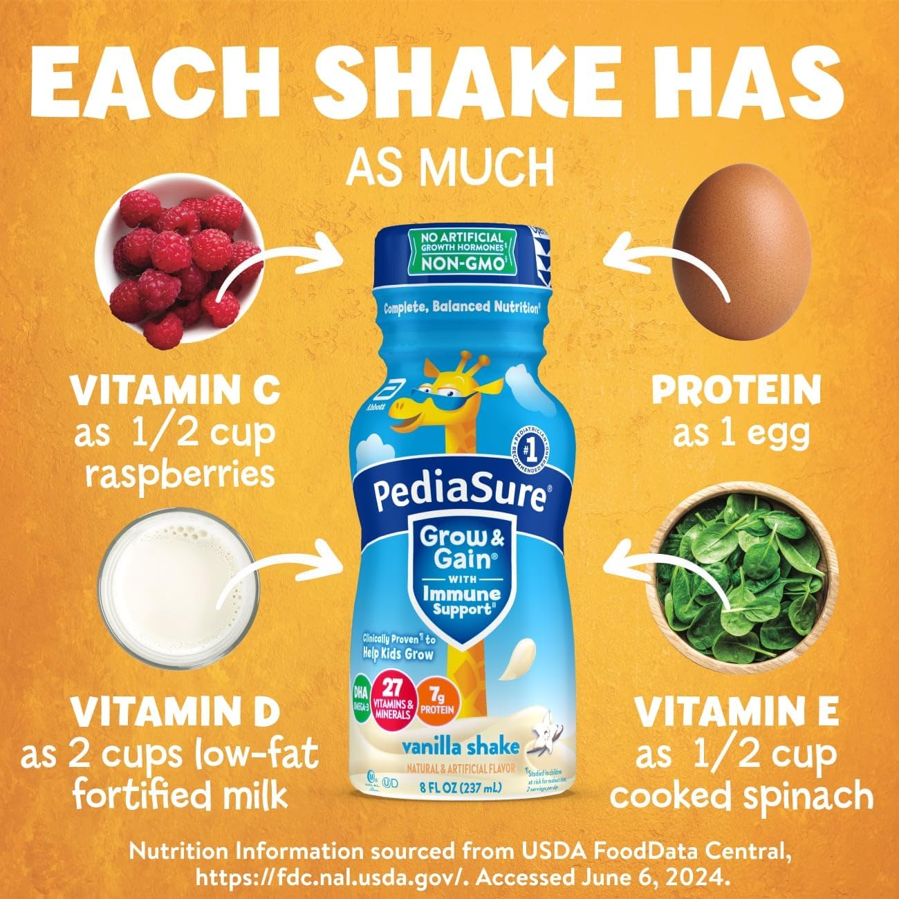 PediaSure Grow & Gain Kids’ Nutritional Shake with Immune Support - Image 3
